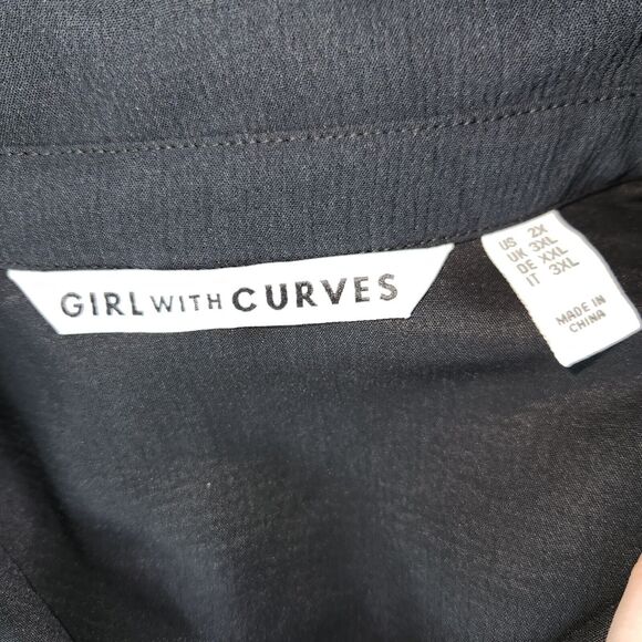Girl With Curves Button Shirt Jacket with Adjustable Waist Black 2X NWOT - Picture 14 of 14